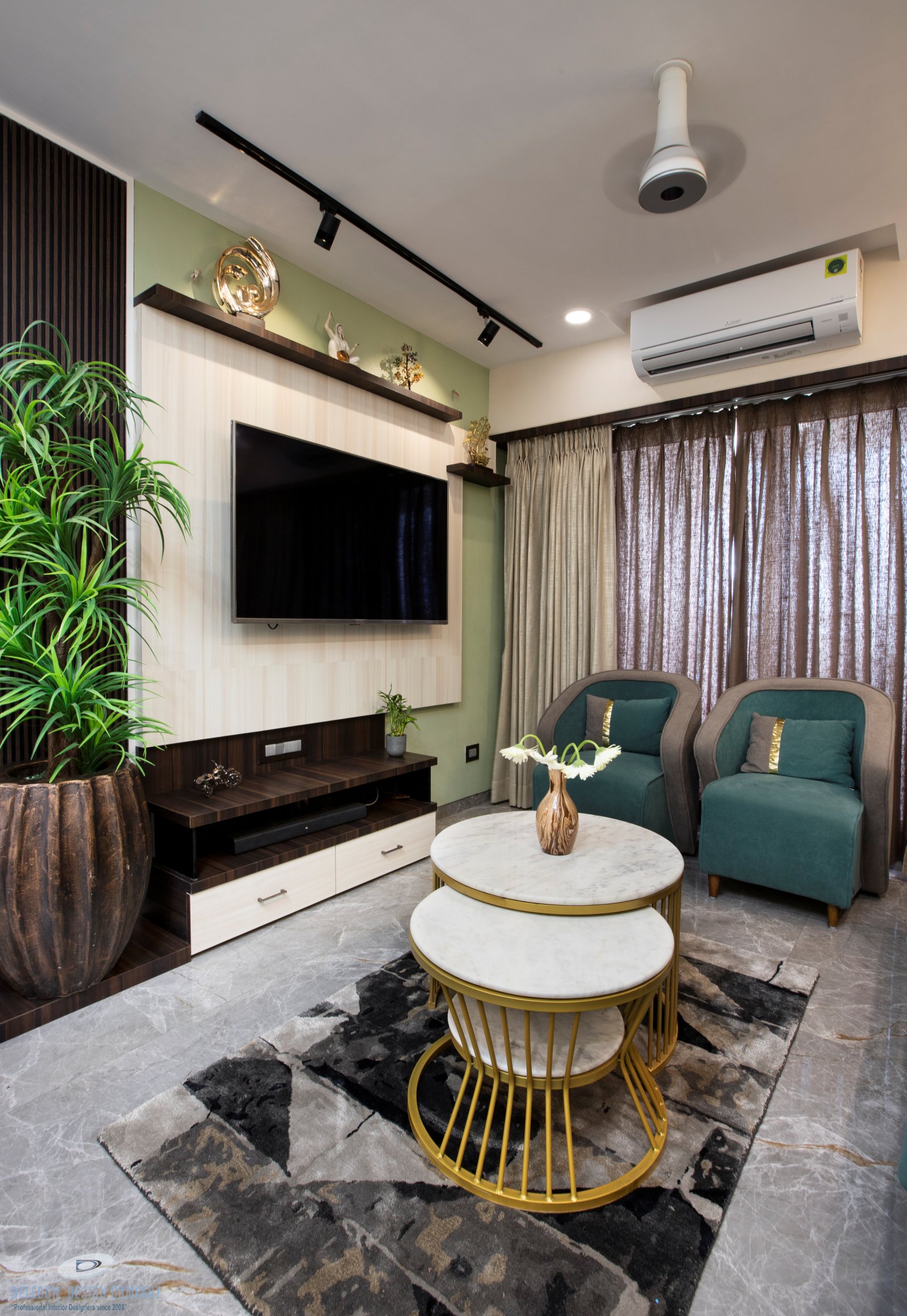 Wide view living room interior in Panvel