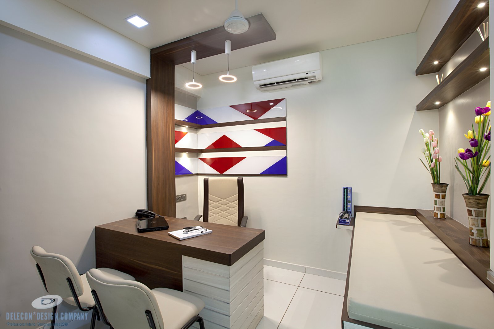 OPD room with examination bed and storage