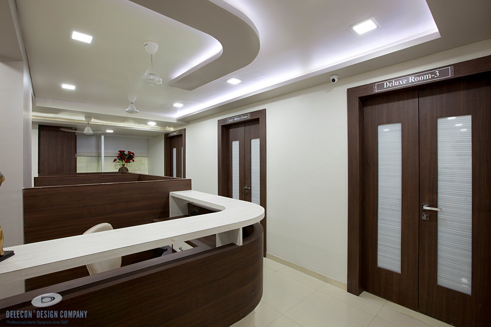 Nursing desk with monitoring equipment