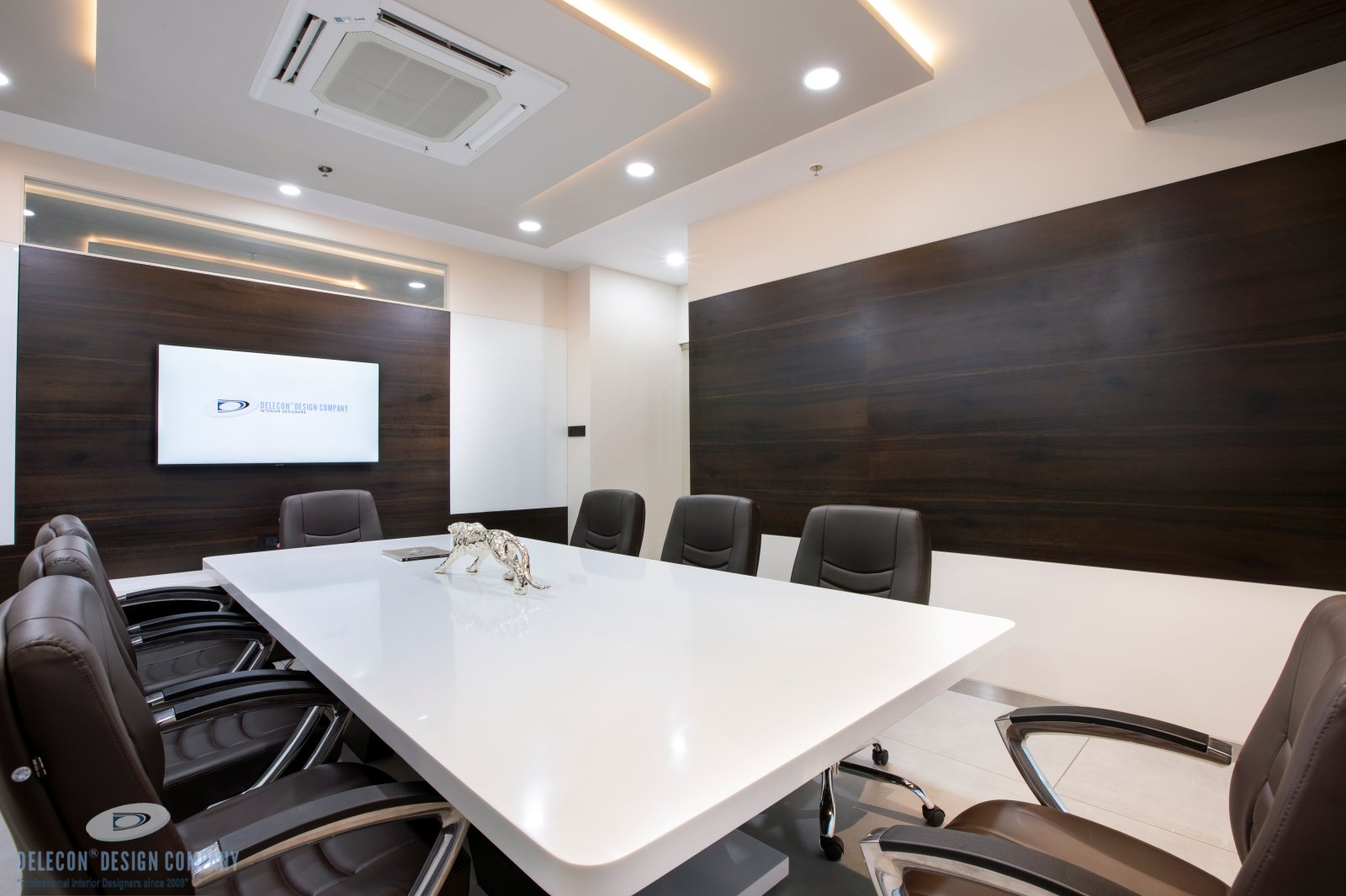 Board room wall panelling detail in Millennium Group office
