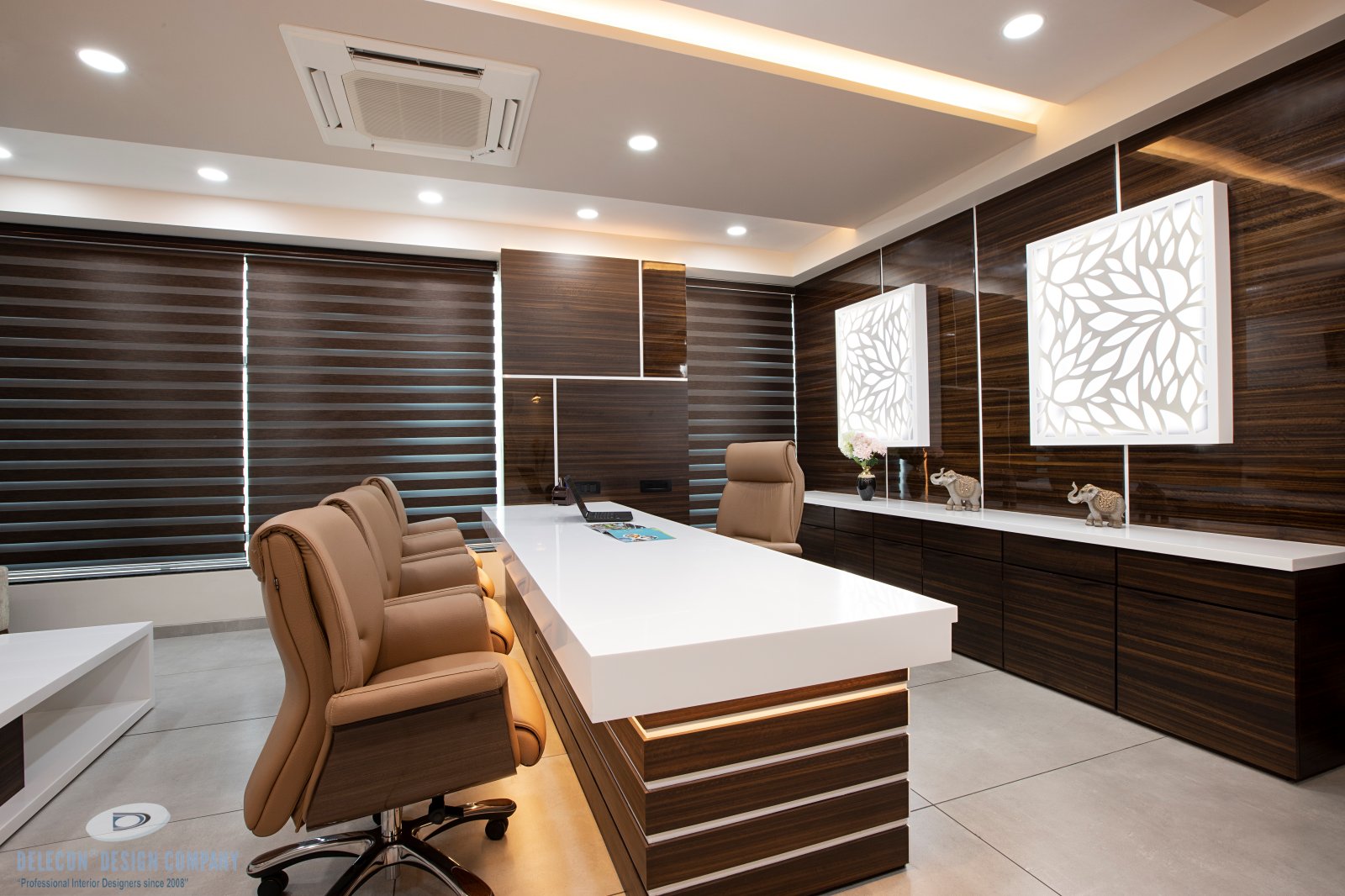 Director cabin seating and discussion area in Millennium Group office