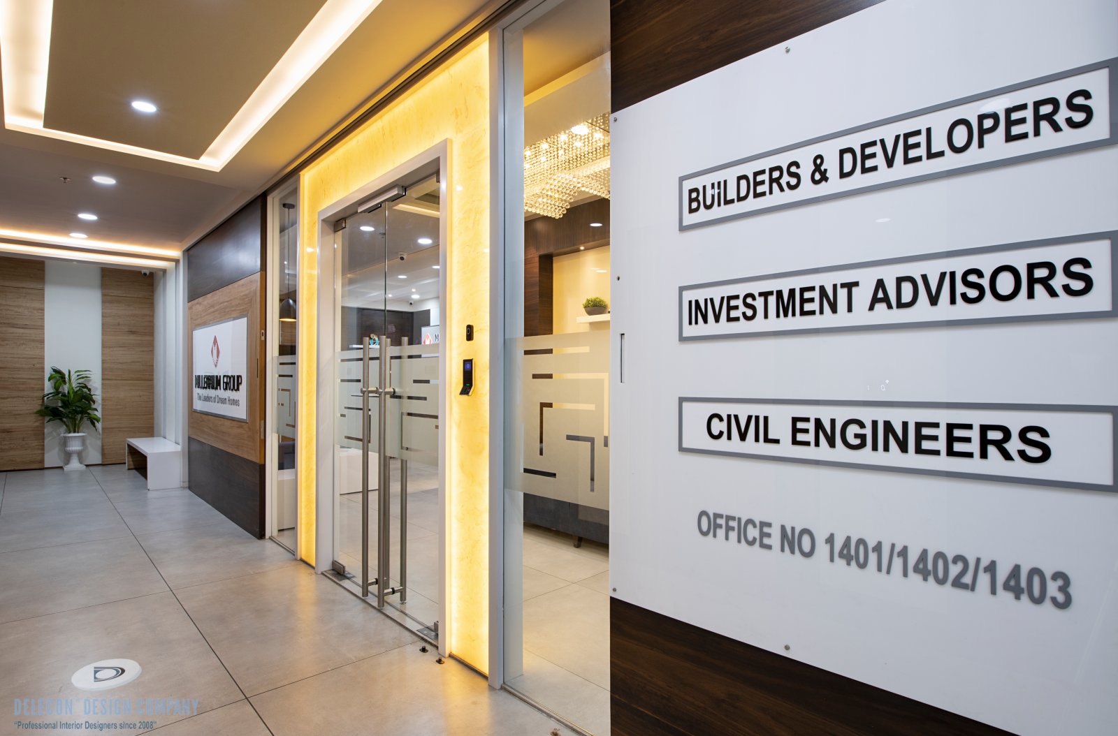 Main entrance view 2 of Millennium Group office design in Navi Mumbai