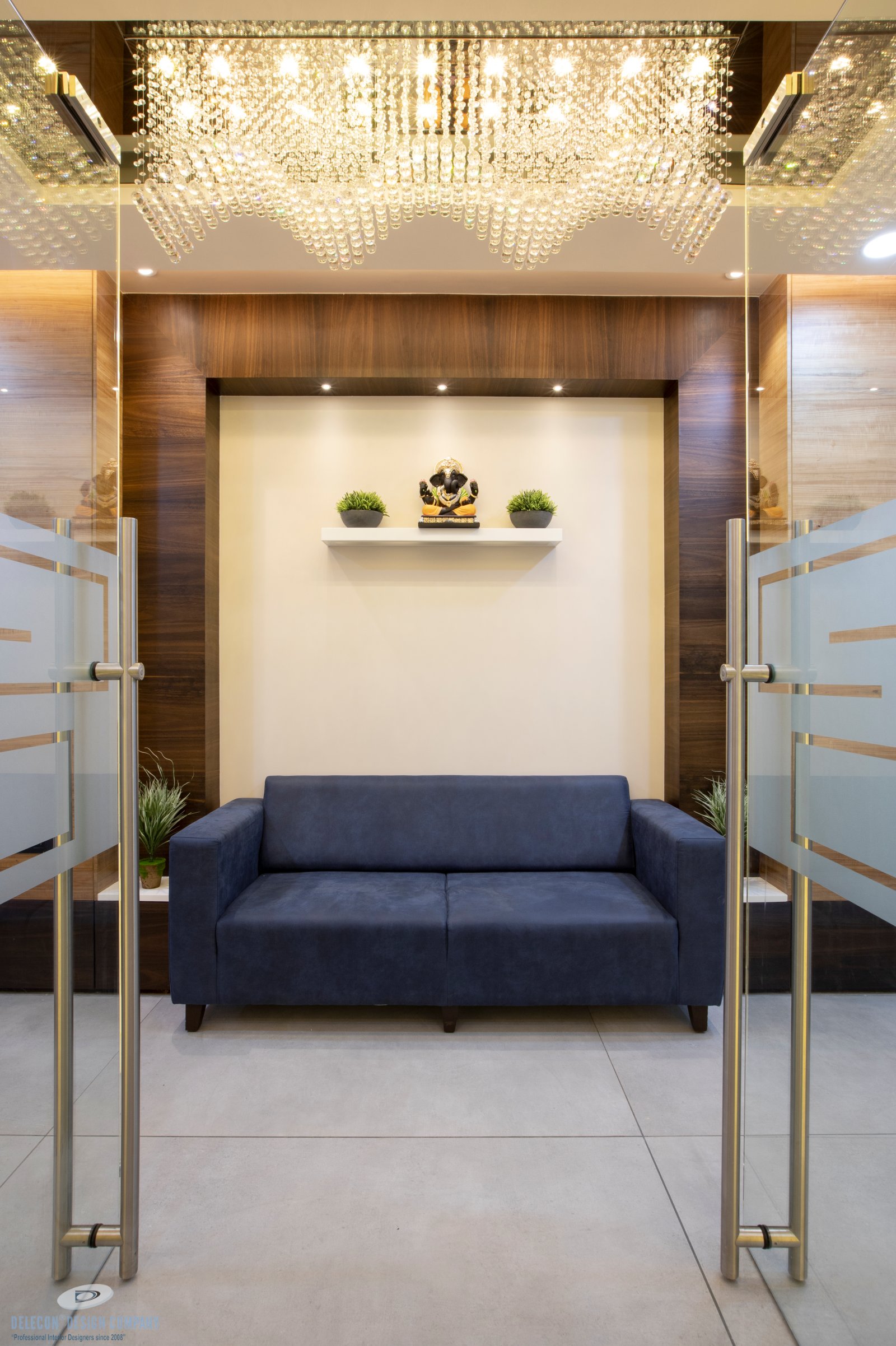 Waiting lounge interior design for Millennium Group office in Navi Mumbai