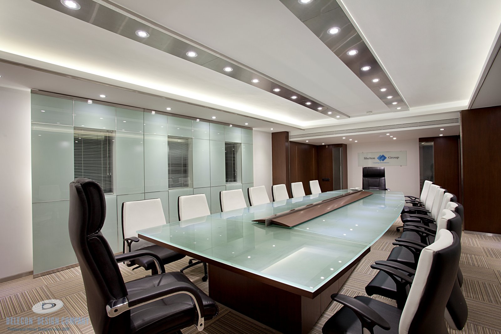 Board room interior with conference table and chairs in Mumbai