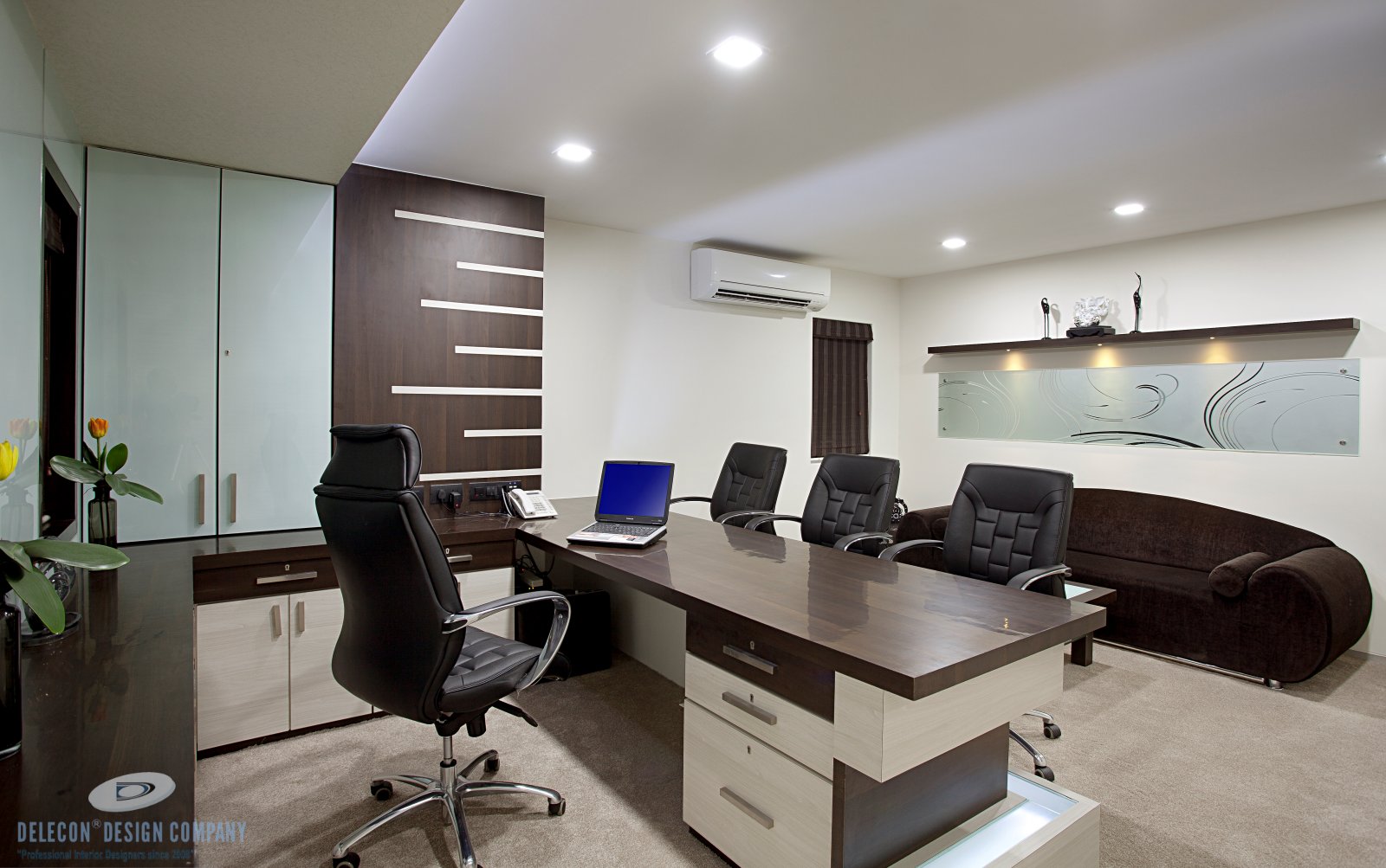 Director cabin side wall and storage design