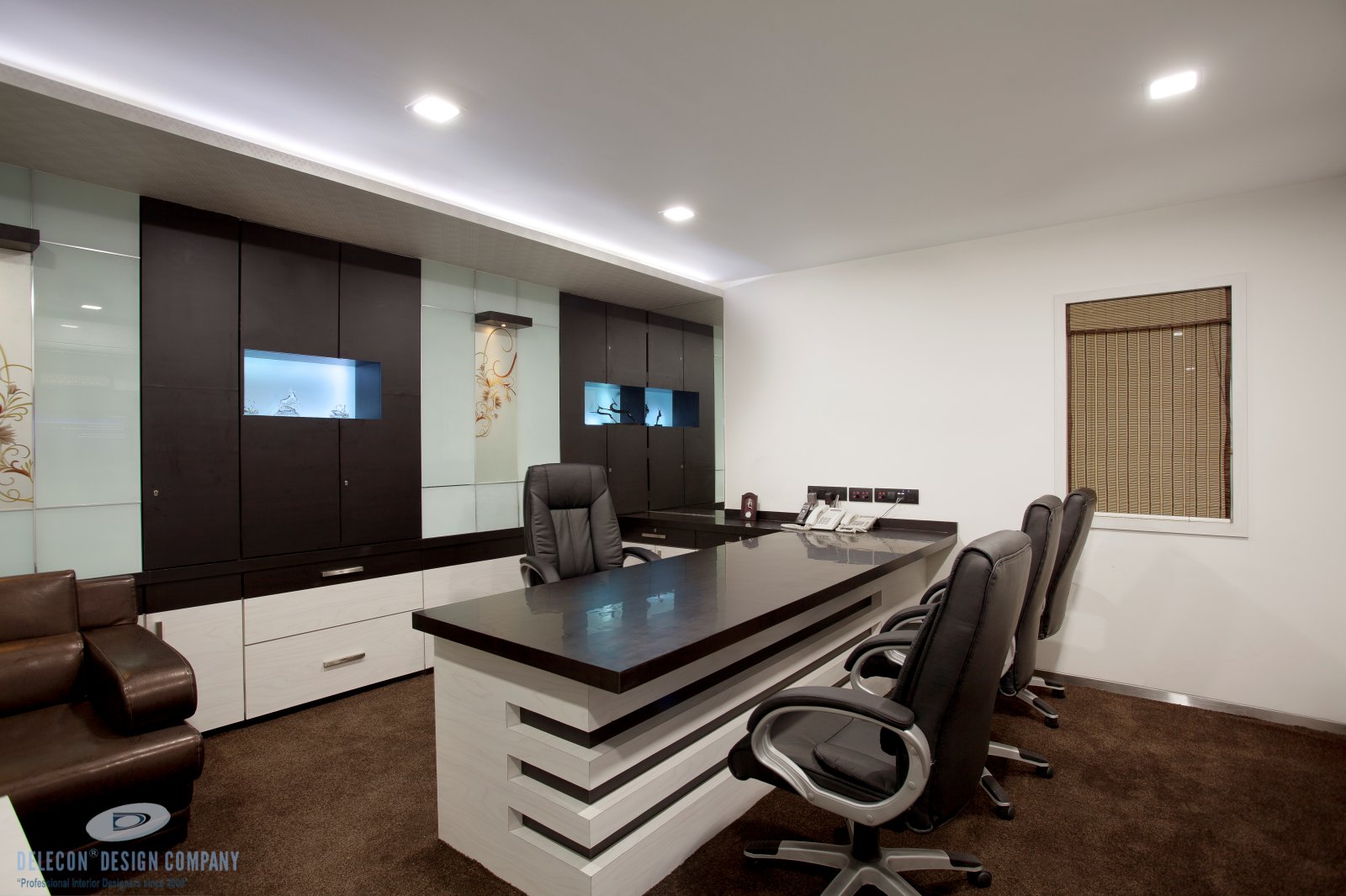 Director cabin overall view with carpet and partitions