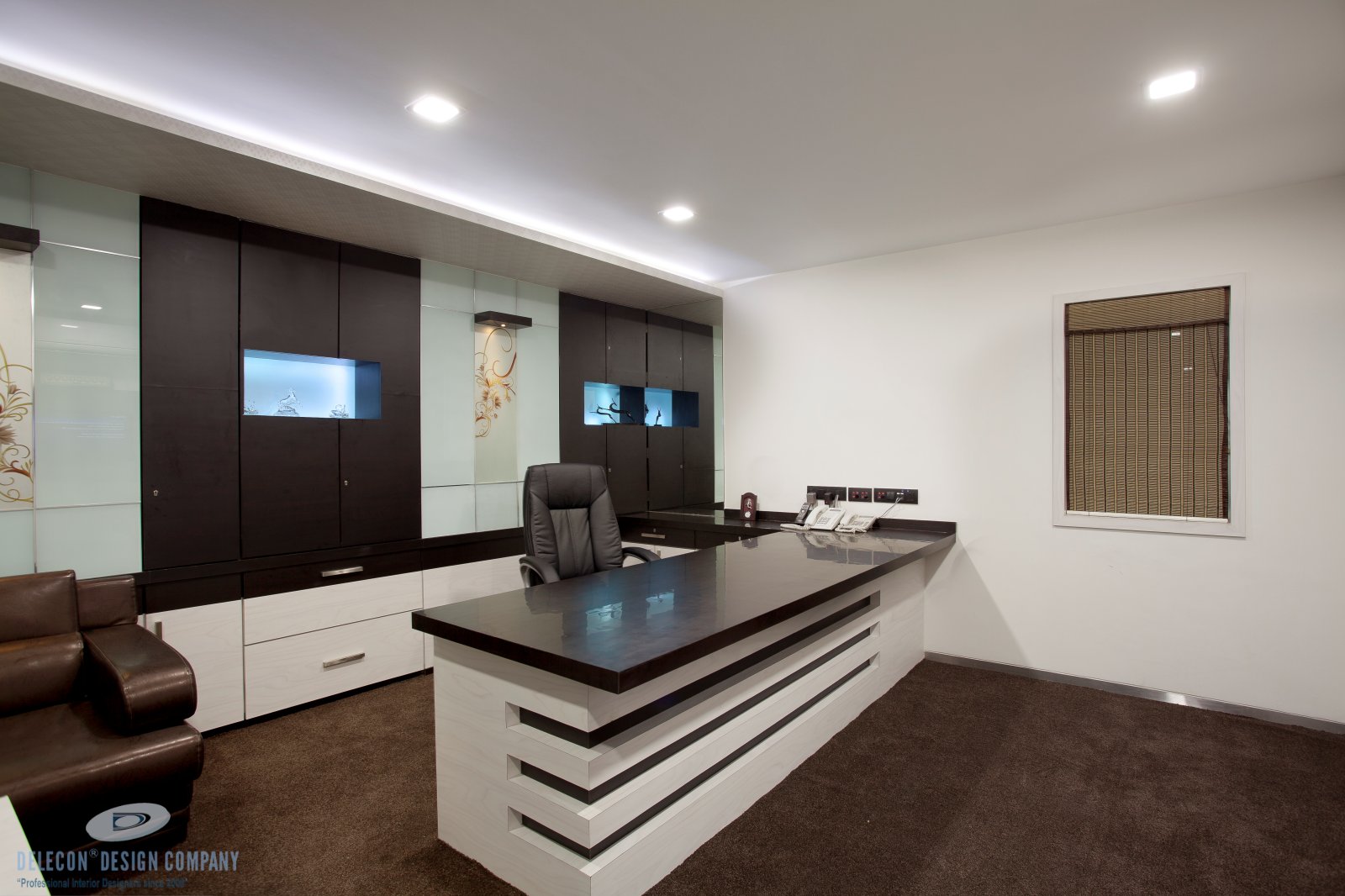Director cabin ceiling and lighting design in Mumbai office