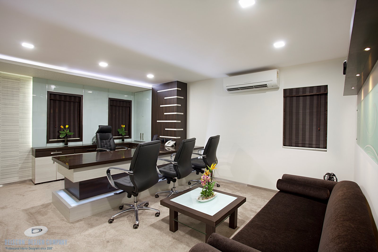 Director cabin workspace detail at Shelton Group head office