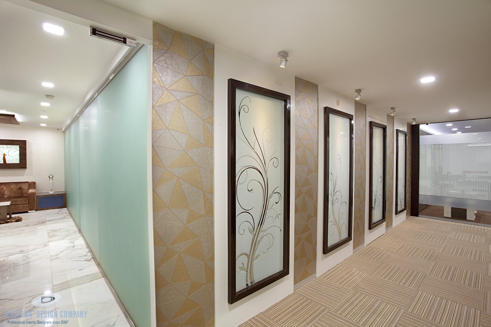 Office passage perspective view at Shelton Group head office